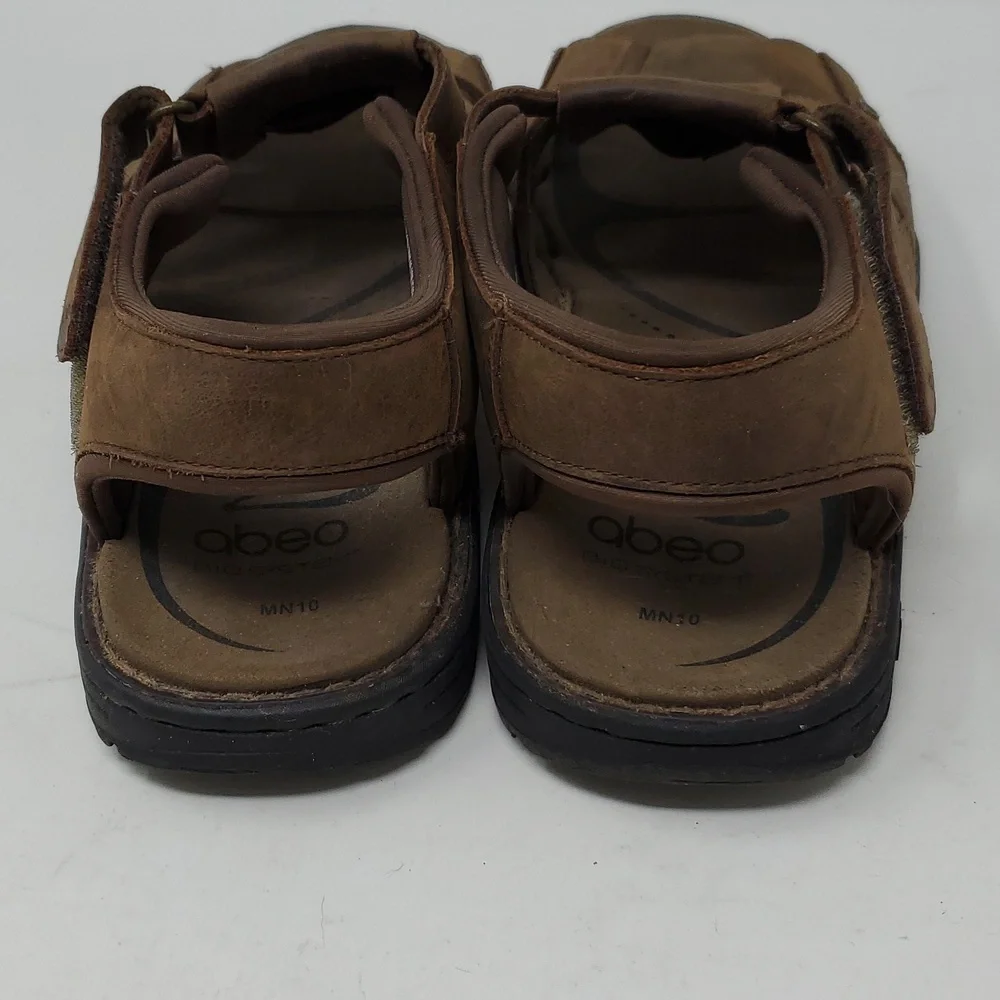 Abeo Men's Brown Leather Sandals Size 10N BM046 4248